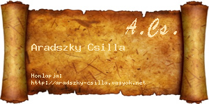 Aradszky Csilla névjegykártya