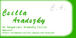 csilla aradszky business card